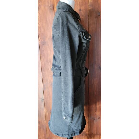 Belted Western Dress Women US 10 UK 14 Charcoal Grey Bodycon ASOS Parisian Tall - Picture 9 of 16